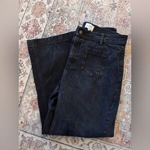 Sezane | Black Denim Wide Leg Jeans